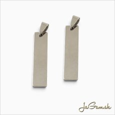 Prívesok obdlžník na gravírovanie 40x10mm Nerezová oceľ 5ks (CH1853)